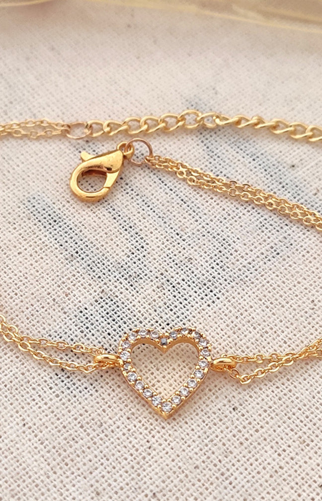 Bracelet - Laiton plaqué or & zircons