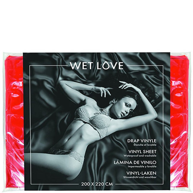 Drap en vinyle pour jeux érotiques - Rouge - 200 x 220 cm