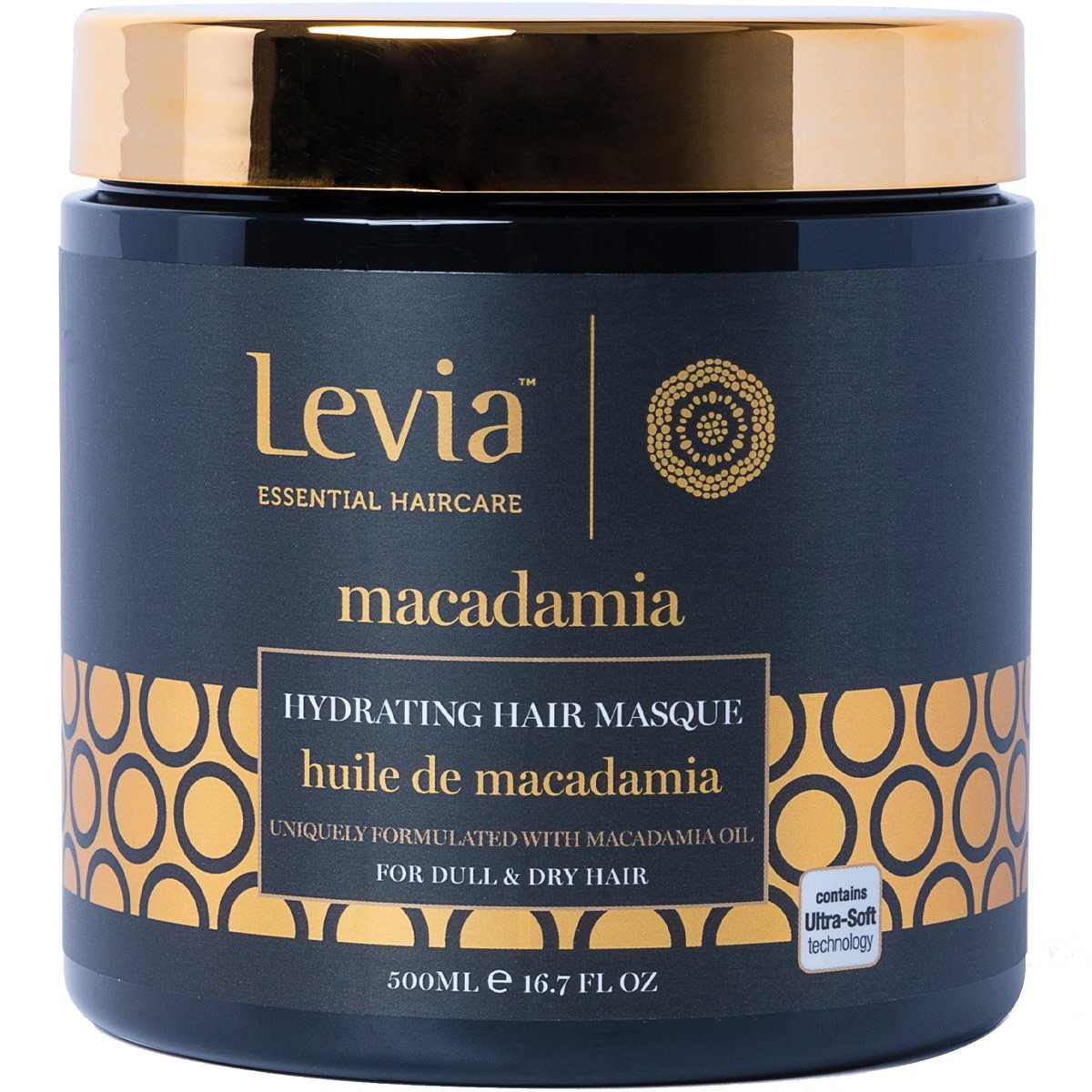 Masque hydratant - Huile de macadamia - Cheveux secs & ternes - 500 ml
