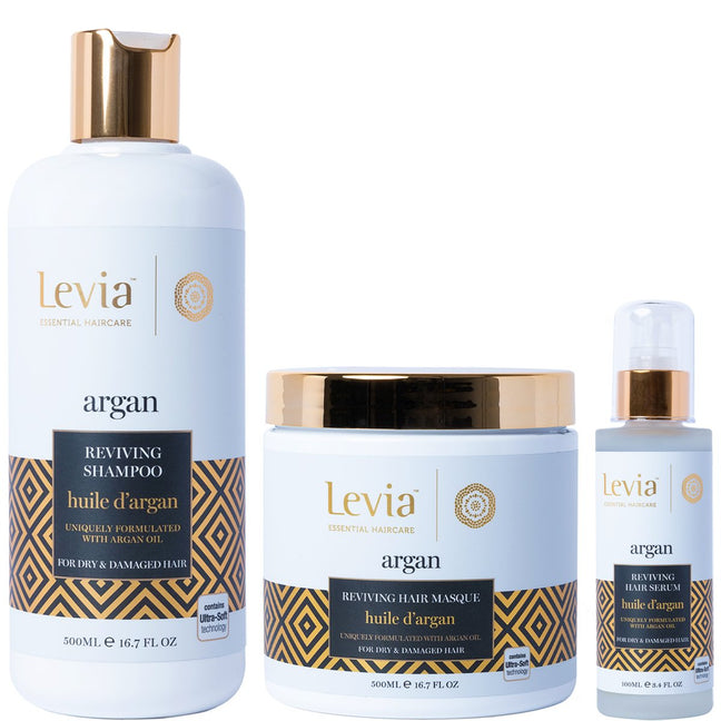 Routine revitalisante - Huile d'argan - Cheveux secs & abîmés - 3 produits