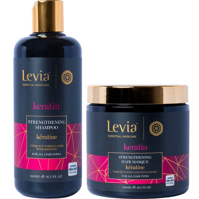 Shampoing & masque fortifiants - Kératine - Cheveux abîmés & colorés - 2 x 500 ml