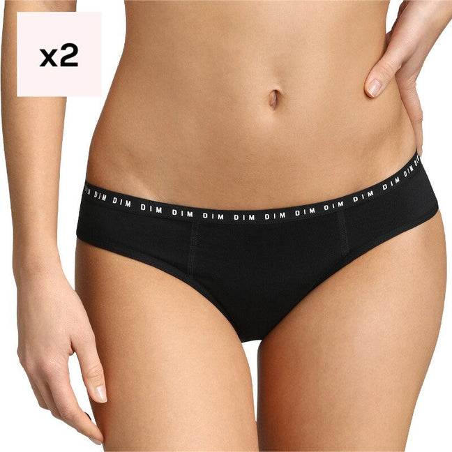 Culottes menstruelles en coton bio - Flux abondants - 2 unités - Noir