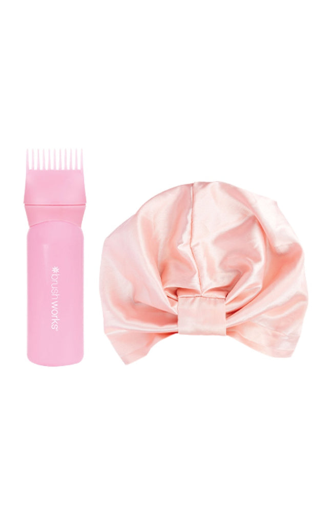 Kit soin du cuir chevelu - Applicateur d'huile & bonnet en satin - 2 produits