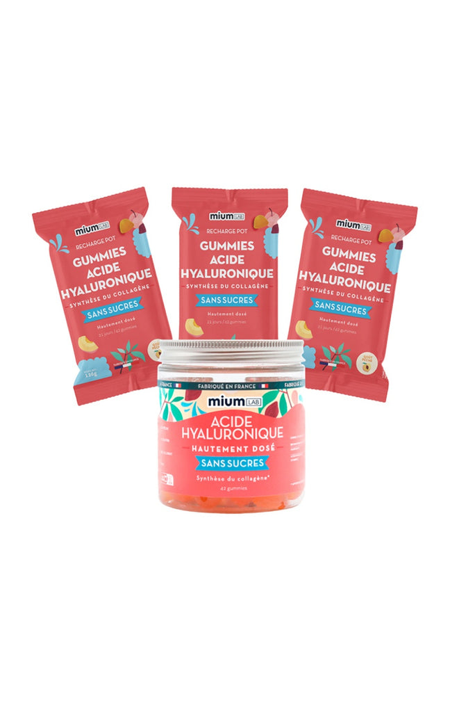 Cure gummies acide hyaluronique - Pêche - Sans sucres - 3 mois
