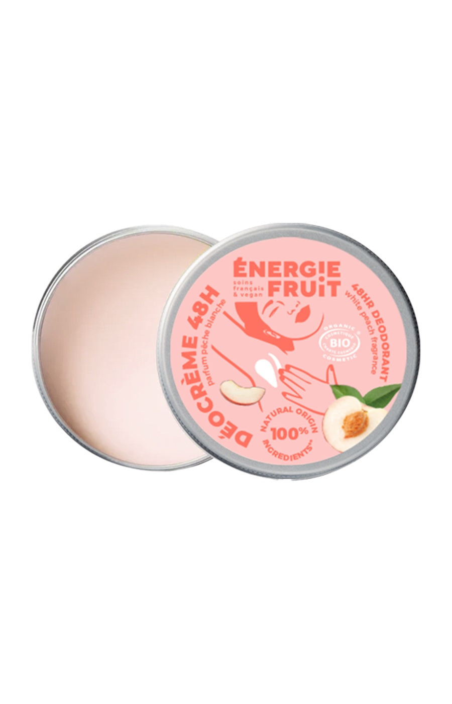 Déodorant crème bio 48h - Pêche blanche - 45 g